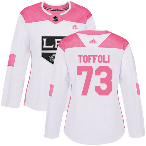 Adidas Los Angeles Kings #73 Tyler Toffoli White/Pink Authentic Fashion Women's Stitched Jersey Womens