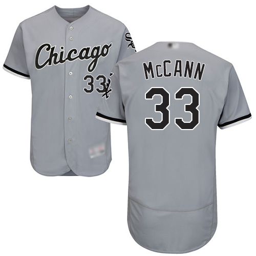 Chicago White Sox #33 James McCann Grey Flexbase Authentic Collection Stitched Jersey Men's