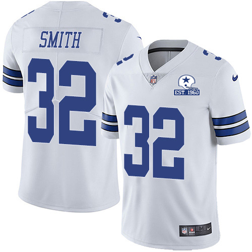 Dallas Cowboys #32 Saivion Smith White Men's Stitched With Established In 1960 Patch Vapor Untouchable Limited Jersey Men's
