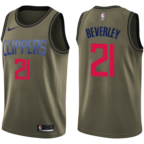 Los Angeles Clippers #21 Patrick Beverley Green Salute to Service Youth Swingman Jersey Youth