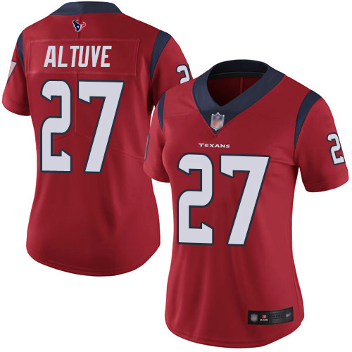 Houston Texans #27 Jose Altuve Red Alternate Women's Stitched Vapor Untouchable Limited Jersey Womens