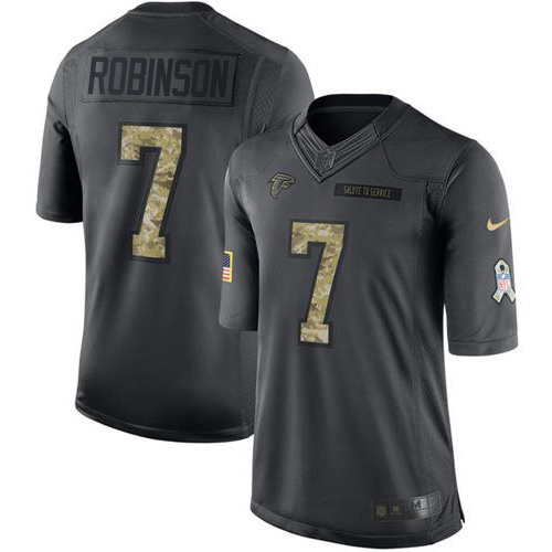 Falcons #7 Bijan Robinson Black Men's Stitched Limited 2016 Salute To Service Jersey