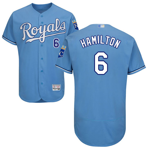 Kansas City Royals #6 Billy Hamilton Light Blue Flexbase Authentic Collection Stitched Jersey Men's
