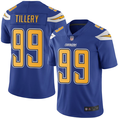 Los Angeles Chargers #99 Jerry Tillery Electric Blue Men's Stitched Limited Rush Jersey Men's