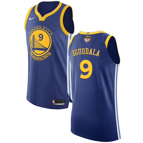 Golden State Warriors #9 Andre Iguodala Blue The Finals Patch Authentic Icon Edition Jersey Mens