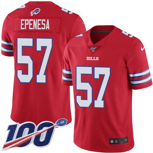 Buffalo Bills #57 A.J. Epenesas Red Men's Stitched Limited Rush 100th Season Jersey Men's