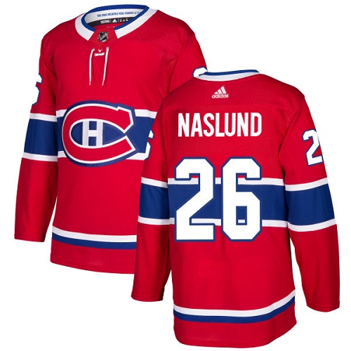 Adidas Montreal Canadiens #26 Mats Naslund Red Home Authentic Stitched Jersey Men's