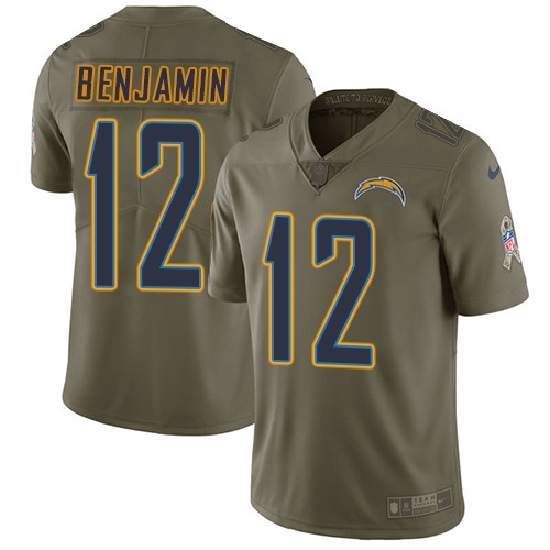Los Angeles Chargers #12 Travis Benjamin Olive Men's Stitched Limited 2017 Salute To Service Jersey Men's