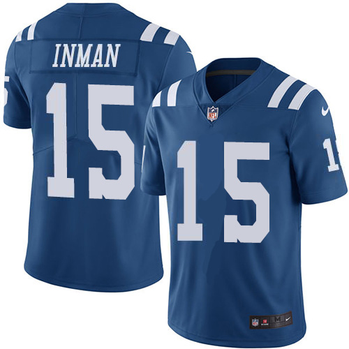 Indianapolis Colts #15 Dontrelle Inman Royal Blue Men's Stitched Limited Rush Jersey Men's