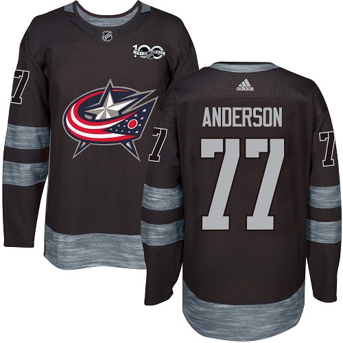 Adidas Columbus Blue Jackets #77 Josh Anderson Black 1917-2017 100th Anniversary Stitched Jersey Men's