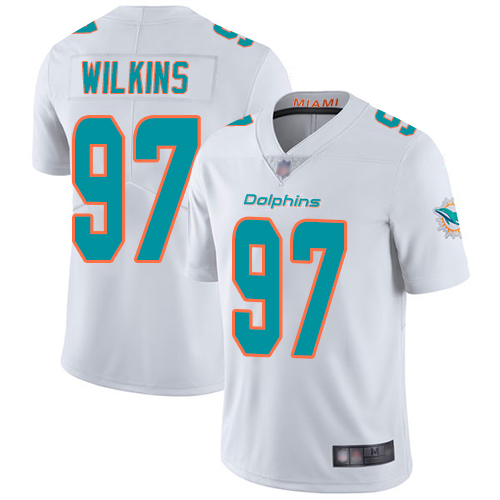 Miami Dolphins #97 Christian Wilkins White Men's Stitched Vapor Untouchable Limited Jersey Men's