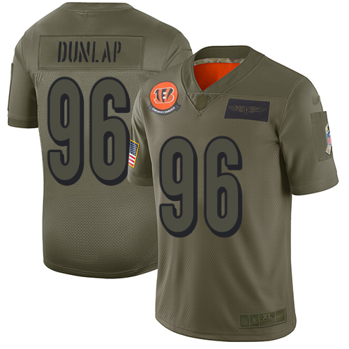 Cincinnati Bengals #96 Carlos Dunlap Camo Youth Stitched Limited 2019 Salute to Service Jersey Youth