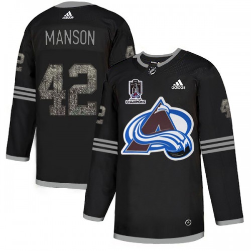 Adidas Colorado Avalanche #42 Josh Manson Black Youth 2022 Stanley Cup Champions Authentic Classic Stitched Jersey Youth