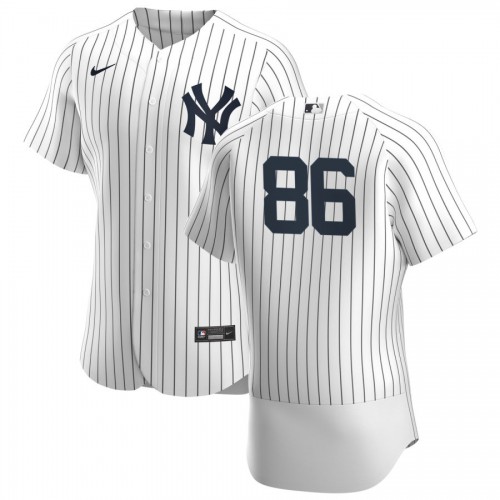 New York New York Yankees #86 Clarke Schmidt Men's White Navy Home 2020 Authentic Player Jersey Men's