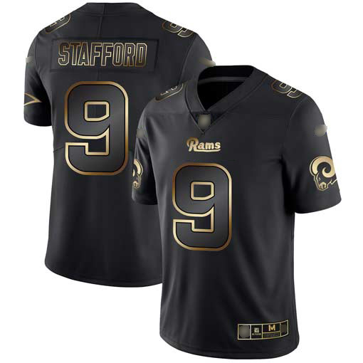 Los Angeles Rams #9 Matthew Stafford Black/Gold Men's Stitched Vapor Untouchable Limited Jersey