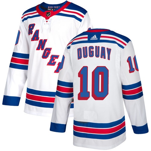 Adidas New York Rangers #10 Ron Duguay White Away Authentic Stitched Jersey Men's