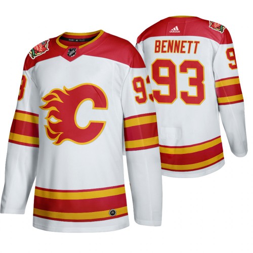 Calgary Calgary Flames #93 Sam Bennett Men's 2019-20 Heritage Classic Authentic White Stitched Jersey Men's