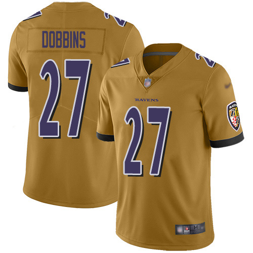 Baltimore Ravens #27 J.K. Dobbins Gold Youth Stitched Limited Inverted Legend Jersey Youth