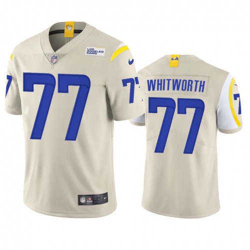 Los Angeles Los Angeles Rams #77 Andrew Whitworth Men's Vapor Limited Jersey - Bone Men's
