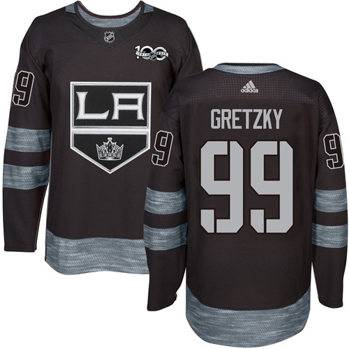 Adidas Los Angeles Kings #99 Wayne Gretzky Black 1917-2017 100th Anniversary Stitched Jersey Men's