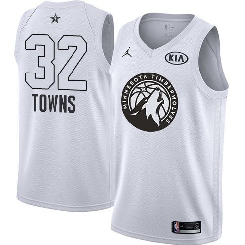 Minnesota Timberwolves #32 Karl-Anthony Towns White Youth Jordan Swingman 2018 All-Star Game Jersey Youth