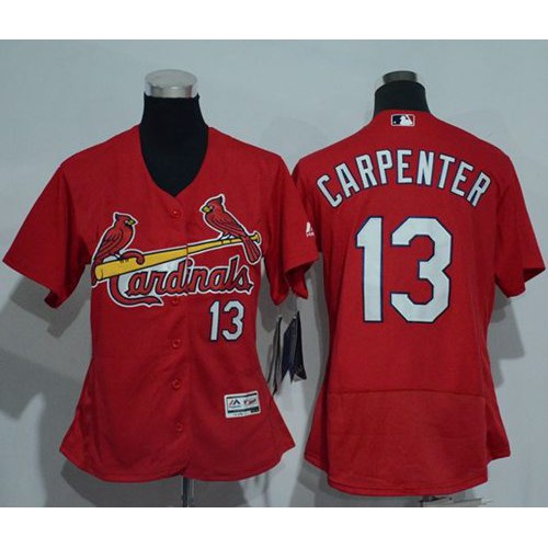 St.Louis Cardinals #13 Matt Carpenter Red Flexbase Authentic Women's Stitched Jersey Womens