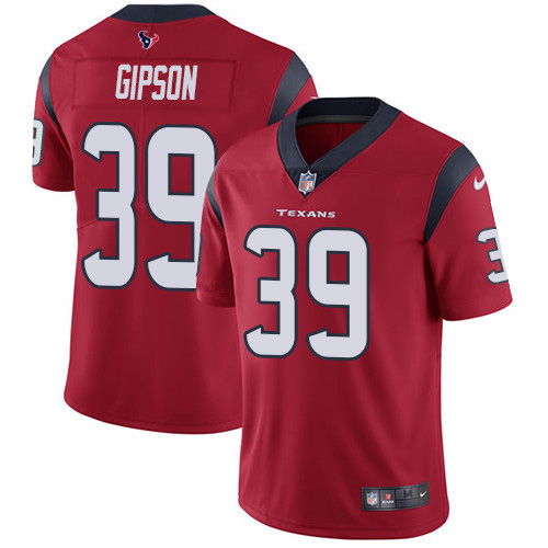 Houston Texans #39 Tashaun Gipson Red Alternate Men's Stitched Vapor Untouchable Limited Jersey Men's