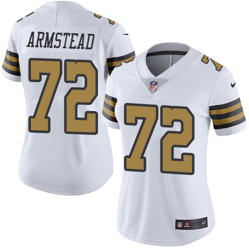 New Orleans Saints #72 Terron Armstead White Women's Stitched Limited Rush Jersey Womens