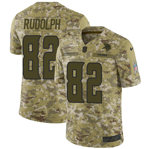 Minnesota Vikings #82 Kyle Rudolph Camo Youth Stitched Limited 2018 Salute to Service Jersey Youth