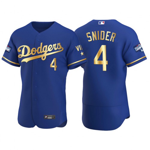 Los Angeles Los Angeles Dodgers #4 Duke Snider Men's Authentic 2021 Gold Program World Series Champions Jersey Royal Men's