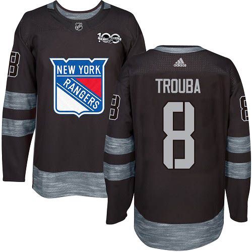 Adidas New York Rangers #8 Jacob Trouba Black 1917-2017 100th Anniversary Stitched Jersey Men's