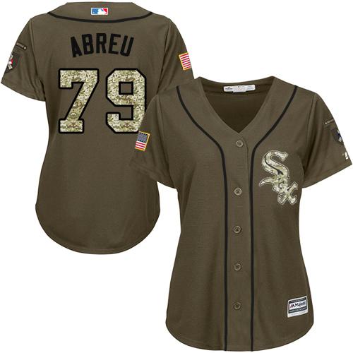 Chicago White Sox #79 Jose Abreu Green Salute to Service Women's Stitched Jersey Womens