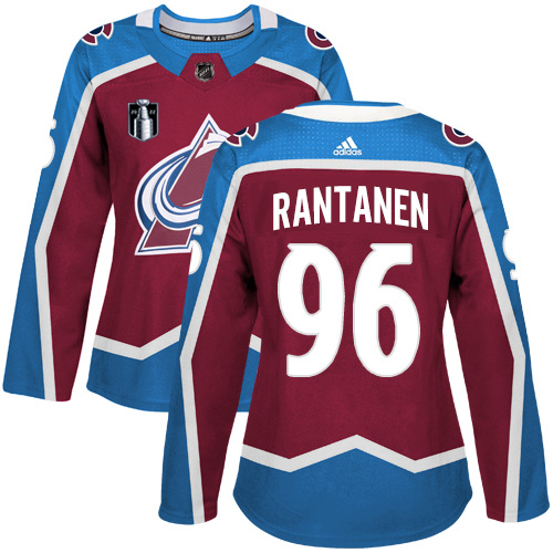Adidas Colorado Avalanche #96 Mikko Rantanen Burgundy Women's 2022 Stanley Cup Final Patch Home Authentic Stitched Jersey Womens