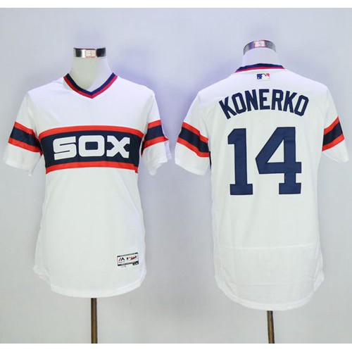Chicago White Sox #14 Paul Konerko White Flexbase Authentic Collection Alternate Home Stitched Jersey Men's