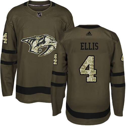 Adidas Nashville Predators #4 Ryan Ellis Green Salute to Service Stitched Jersey Men's