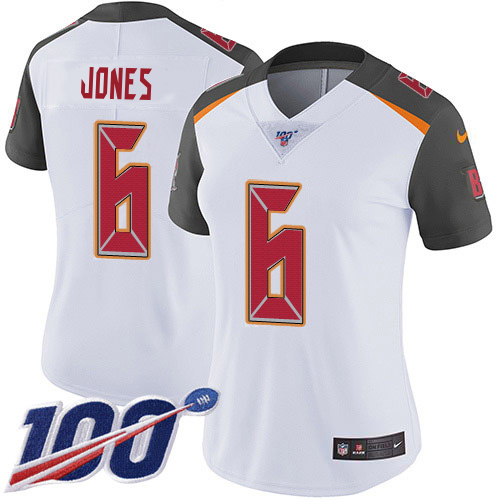 Buccaneers #6 Julio Jones White Women's Stitched 100th Season Vapor Untouchable Limited Jersey