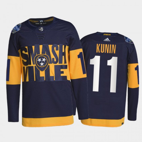 Adidas Nashville Predators #11 Luke Kunin Men's 2022 Stadium Series Authentic Jersey - Navy Men's