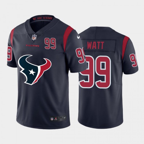 Houston Houston Texans #99 J.J. Watt Navy Blue Men's Big Team Logo Player Vapor Limited Jersey Men's