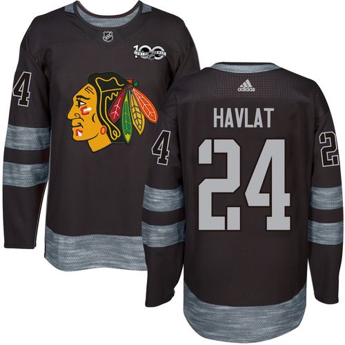 Adidas Chicago Blackhawks #24 Martin Havlat Black 1917-2017 100th Anniversary Stitched Jersey Men's