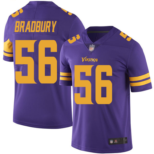 Minnesota Vikings #56 Garrett Bradbury Purple Men's Stitched Limited Rush Jersey Men's