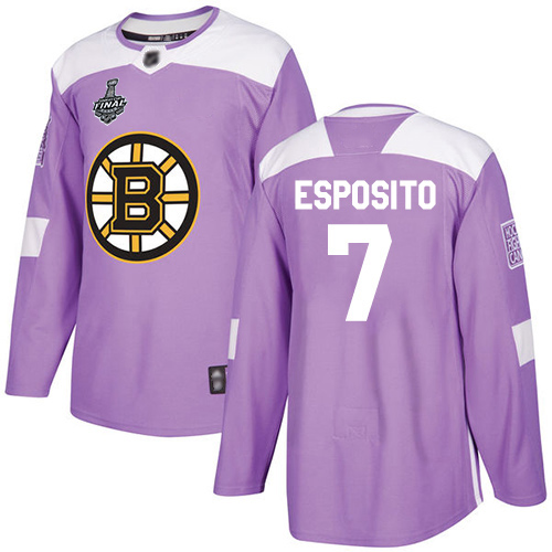 Adidas Boston Bruins #7 Phil Esposito Purple Authentic Fights Cancer Stanley Cup Final Bound Stitched Jersey Men's