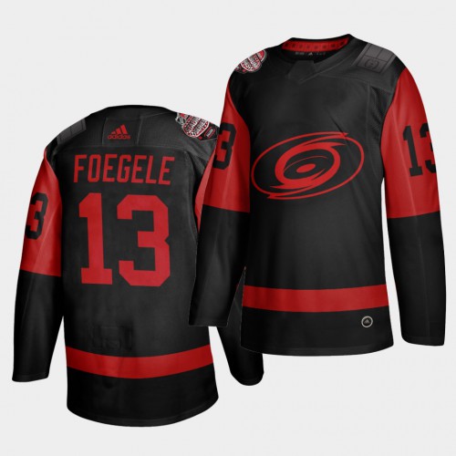 Carolina Carolina Hurricanes #13 Warren Foegele Black Men's 2021 Stadium Series Outdoor Game Jersey Men's