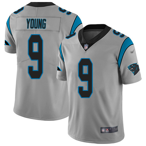 Panthers #9 Bryce Young Silver Men's Stitched Limited Inverted Legend Jersey