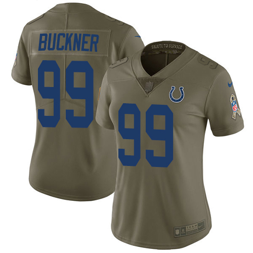 Indianapolis Colts #99 DeForest Buckner Olive Women's Stitched Limited 2017 Salute To Service Jersey Womens
