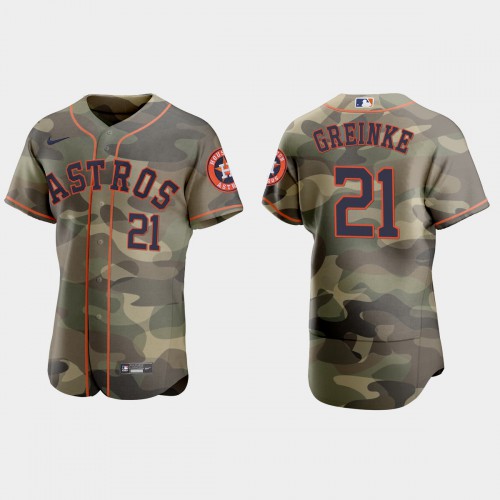 Houston Houston Astros #21 Zack Greinke Men's 2021 Armed Forces Day Authentic Jersey -Camo Men's