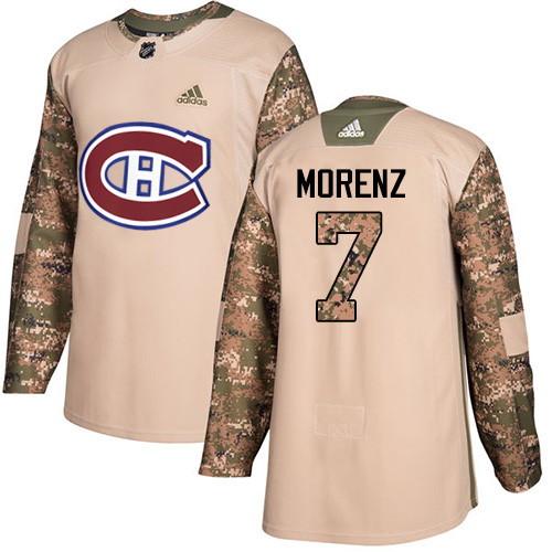 Adidas Montreal Canadiens #7 Howie Morenz Camo Authentic 2017 Veterans Day Stitched Jersey Men's