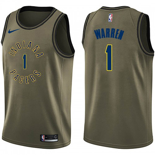 Indiana Pacers #1 TJ Warren Green Salute To Service Youth Swingman Jersey Youth