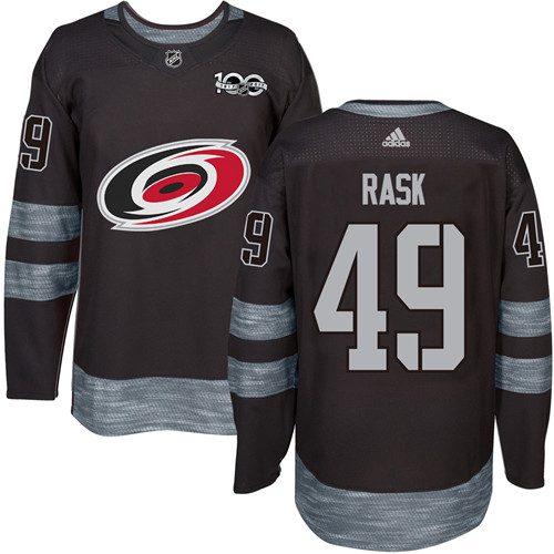 Adidas Carolina Hurricanes #49 Victor Rask Black 1917-2017 100th Anniversary Stitched Jersey Men's