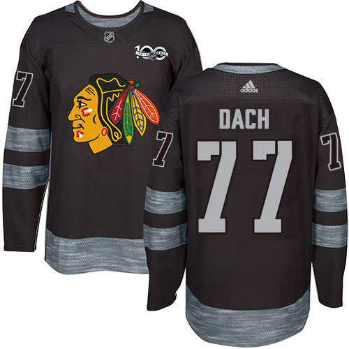 Adidas Chicago Blackhawks #77 Kirby Dach Black 1917-2017 100th Anniversary Stitched Jersey Men's