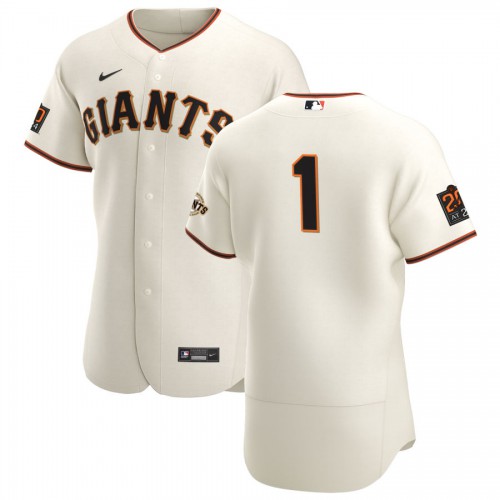 San Francisco San Francisco Giants #1 Mauricio Dubon Men's Cream Home 2020 Authentic 20 at 24 Patch Player Jersey Men's